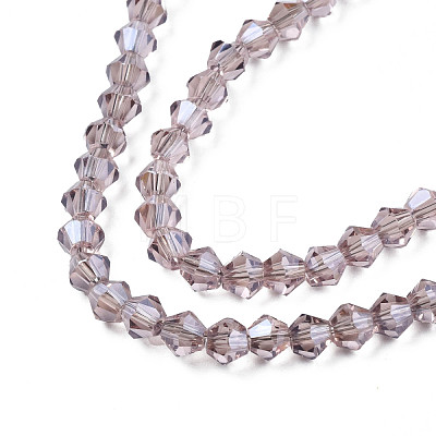 Electroplate Transparent Glass Beads Strands EGLA-Q026-016F-1