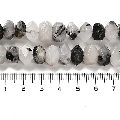 Natural Black Rutilated Quartz Beads Strands G-N327-05-01-1