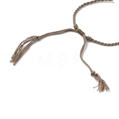 Braided Cotton Cord Bracelet Making MAK-L043-02G-1