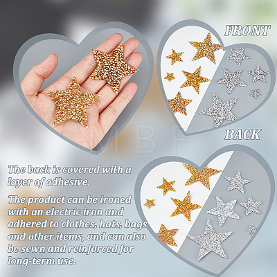   42Pcs 10 Style Star Glitter Hotfix Rhinestone FIND-PH0017-02-1