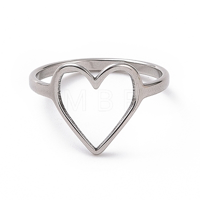 201 Stainless Steel Heart Finger Ring RJEW-J051-16P-1