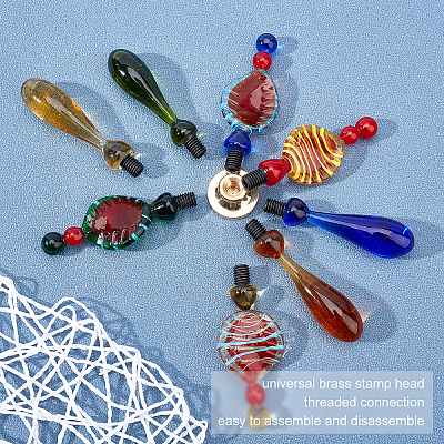 Handmade Lampwork Handle AJEW-WH0140-01B-1