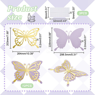 3D Hollow Double Layer Paper Butterfly AJEW-WH0505-15-1