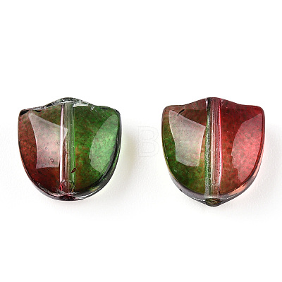 Two Tone Spray Painted Transparent Glass Beads GLAA-T022-26-B01-1