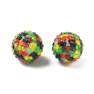 Round Resin Rhinestone Beads OACR-Z035-02B-1