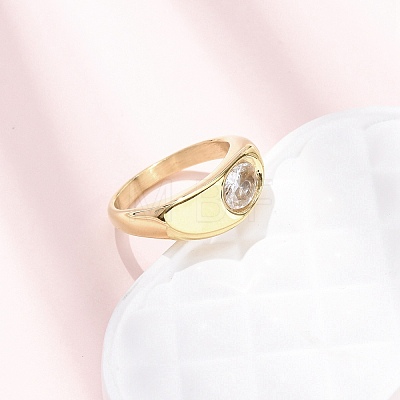 304 Stainless Steel Glass Cuff Open Rings RJEW-P177-02B-G-1