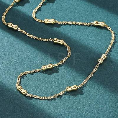 304 Stainless Steel Bone Rope Chain Necklaces NJEW-C073-05G-1