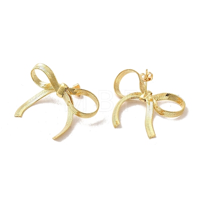 Brass Stud Earrings EJEW-B040-03A-G-1