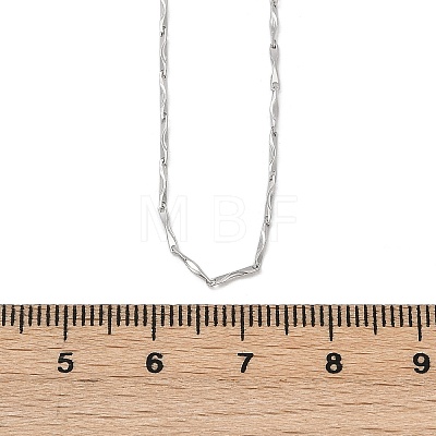 925 Sterling Silver Twisted Bar Link Chain Necklaces NJEW-H056-01B-P-1