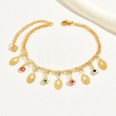 Elegant and Versatile Real 18K Gold Plated Brass Heart Link Chain Anklets for Women NS9382-1