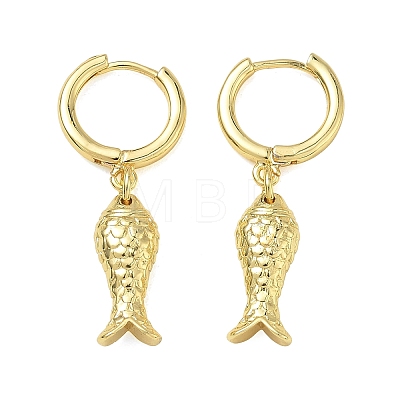 Brass Hoop Dangle Earrings for Women EJEW-A167-16G-1