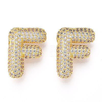 Brass Micro Pave Cubic Zirconia Pendants KK-N254-06G-F-1