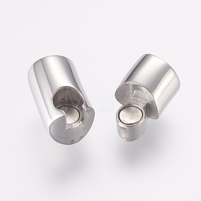 304 Stainless Steel Magnetic Clasps with Glue-in Ends STAS-E138-04P-1