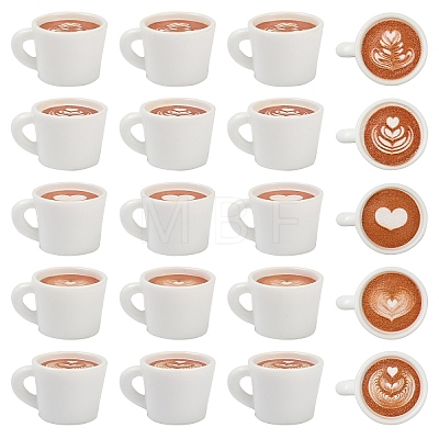15Pcs 5 Styles Opaque Resin Drink Pendants FIND-YW0007-46-1
