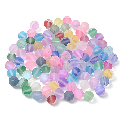 Transparent Frosted Glass Beads FGLA-YW0001-02B-1