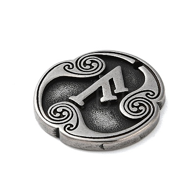 Rune Letters Alloy Pendants PALLOY-S193-01AS-04-1