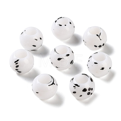 Spray Painted ABS Plastic European Beads KY-G033-01B-01-1