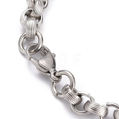 304 Stainless Steel Rolo Chain Bracelets BJEW-Z011-06P-1