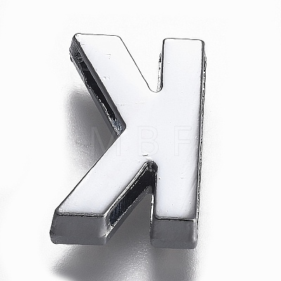 Alloy Letter Slide Charms RB-F034-01K-P-RS-1