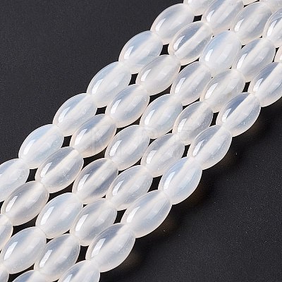 Natural White Agate Beads Strands X-G-C247-01A-1