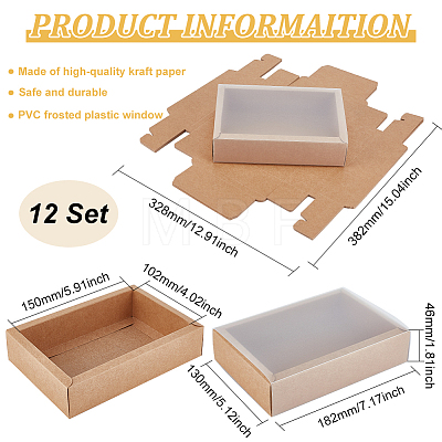 Kraft Paper Storage Gift Drawer Boxes CON-WH0089-37D-01-1