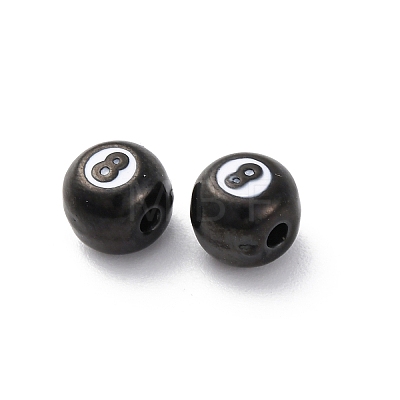 8 Ball 304 Stainless Steel Enamel Beads STAS-B085-20G-1
