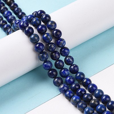 Natural Lapis Lazuli Beads Strands G-P348-01-6mm-1