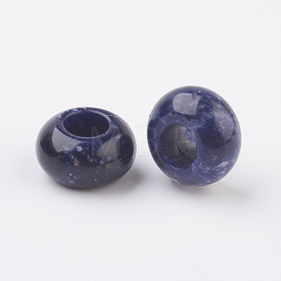 Natural Sodalite European Beads X-G-G740-14x8mm-02-1