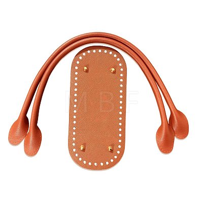 PU Leahter Knitting Crochet Oval Bags Bottom and Bag Handles PW-WGDBD8B-05-1