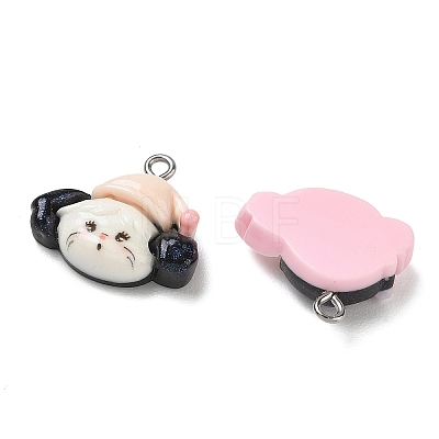 Opaque Resin & Glitter Powder Pendants RESI-B044-16P-1