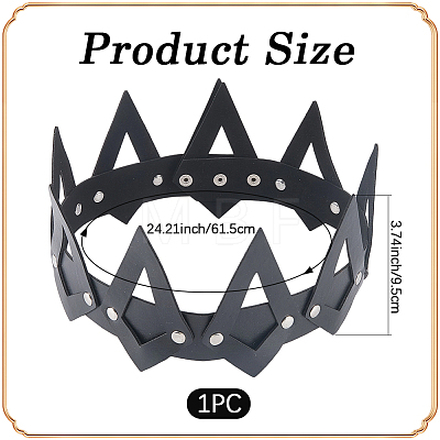 PU Imitation Leather Crown Headbands AJEW-WH20019-119-1