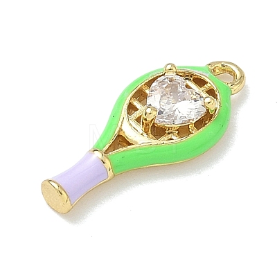 Brass Micro Pave Cubic Zirconia Pendants KK-I476-27G-02-1