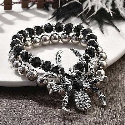 Punk Style Alloy Plastic Charm Bracelets LS-BJEW-K269-01P-1