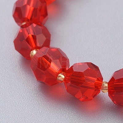Faceted Glass Beads Stretch Bracelets BJEW-JB05007-M-1