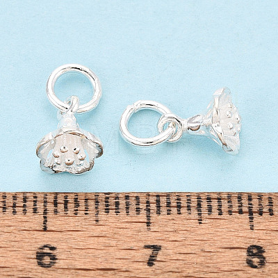 925 Sterling Silver Flower Charms STER-T009-11S-1