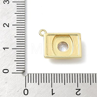 Brass Pave Clear Cubic Zirconia Charms KK-G548-08G-1