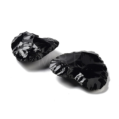 Hammered Natural Obsidian Healing Stones DJEW-NH0001-01-1