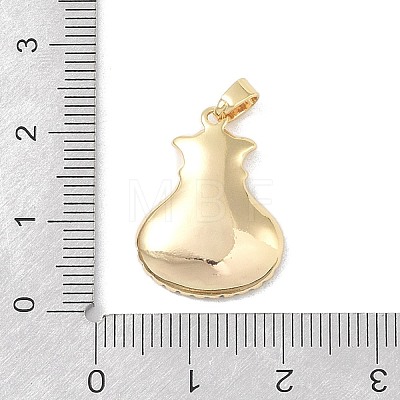 Brass Micro Pave Clear Cubic Zirconia Pendants KK-P273-08G-1