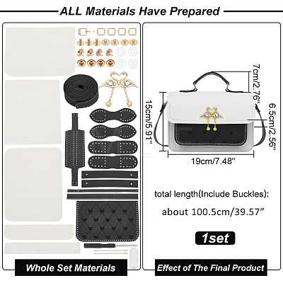 DIY Imitation Leather Satchel Crossbody Bag Kits DIY-WH0049-07C-1