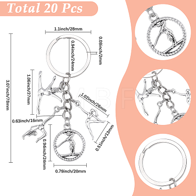 20Pcs Sport Alloy Keychains KEYC-SC00052-1