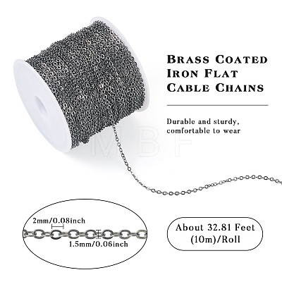 Brass Coated Iron Flat Cable Chains CH-TAC0007-01B-1