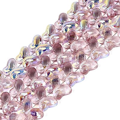 Baking Paint Electroplate Transparent Glass Beads Strands EGLA-Q136-03A-08-1