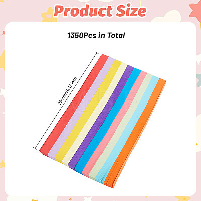 1350Pcs 10 Colors Lucky Star Origami Paper DIY-WH0349-211-1