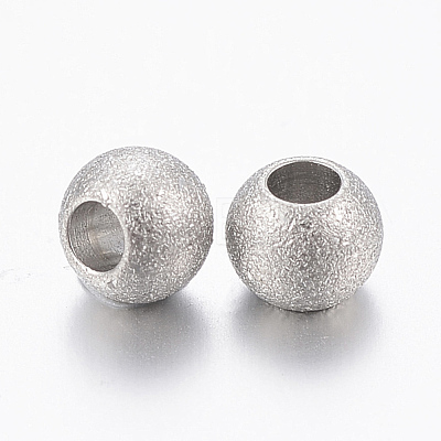 304 Stainless Steel Textured Beads STAS-K181-06-01P-1