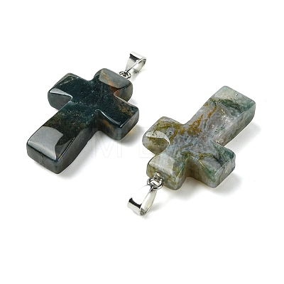 Natural Moss Agate Pendants GG-K002-11C-1