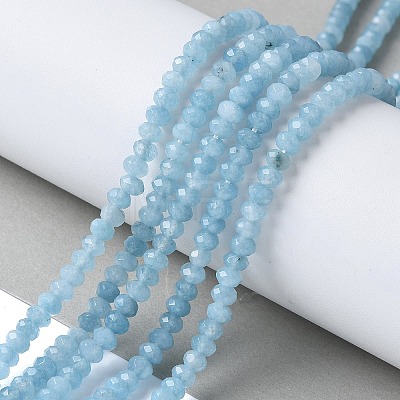Dyed Natural Malaysia Jade Rondelle Beads Strands X-G-E316-2x4mm-64-1