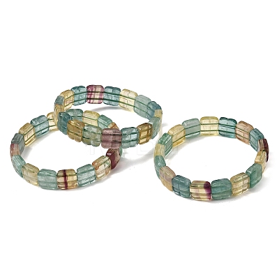 Natural Fluorite Beaded Stretch Bracelets for Women Men BJEW-D461-02C-1