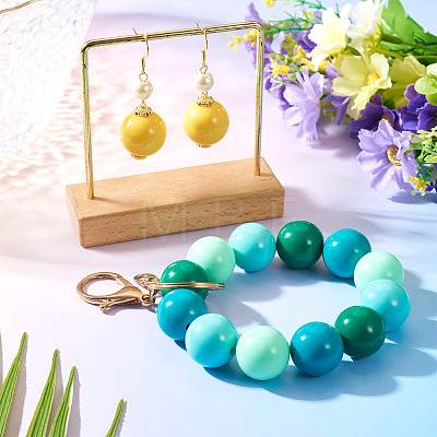 40Pcs 4 Colors Opaque Acrylic Beads MACR-TA0002-97A-1