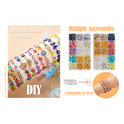 DIY Evil Eye Bracelet Making Kit DIY-TA0004-42-1