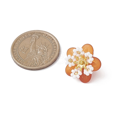 Glass Seed Beaded Flower Pendants PALLOY-MZ01128-02-1